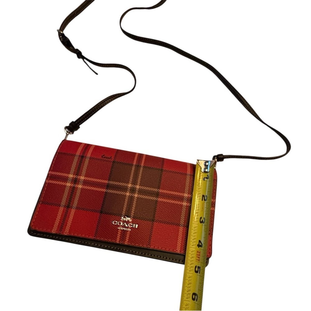 Coach Anna Foldover Clutch Crossbody with Tartan Plaid Print (Style No. CC801) - Picture 6 of 8